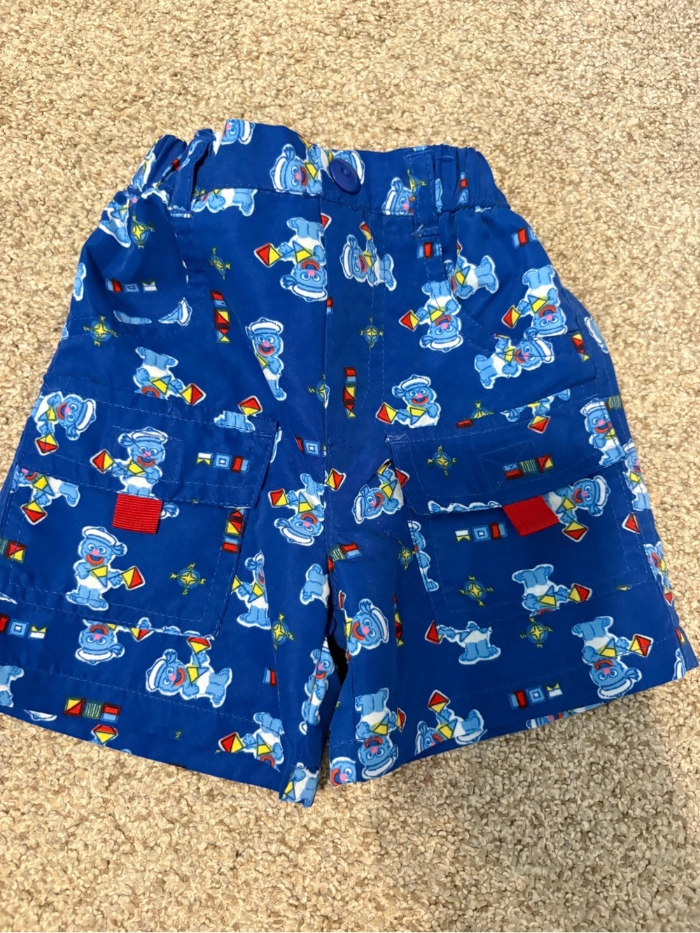 Sesame Street Vintage Blue swim trunks swimsuit Baby 3-6 months Baby Grover